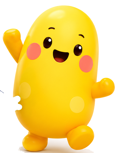 Sunny, the yellow Gutsies kids gut-health character